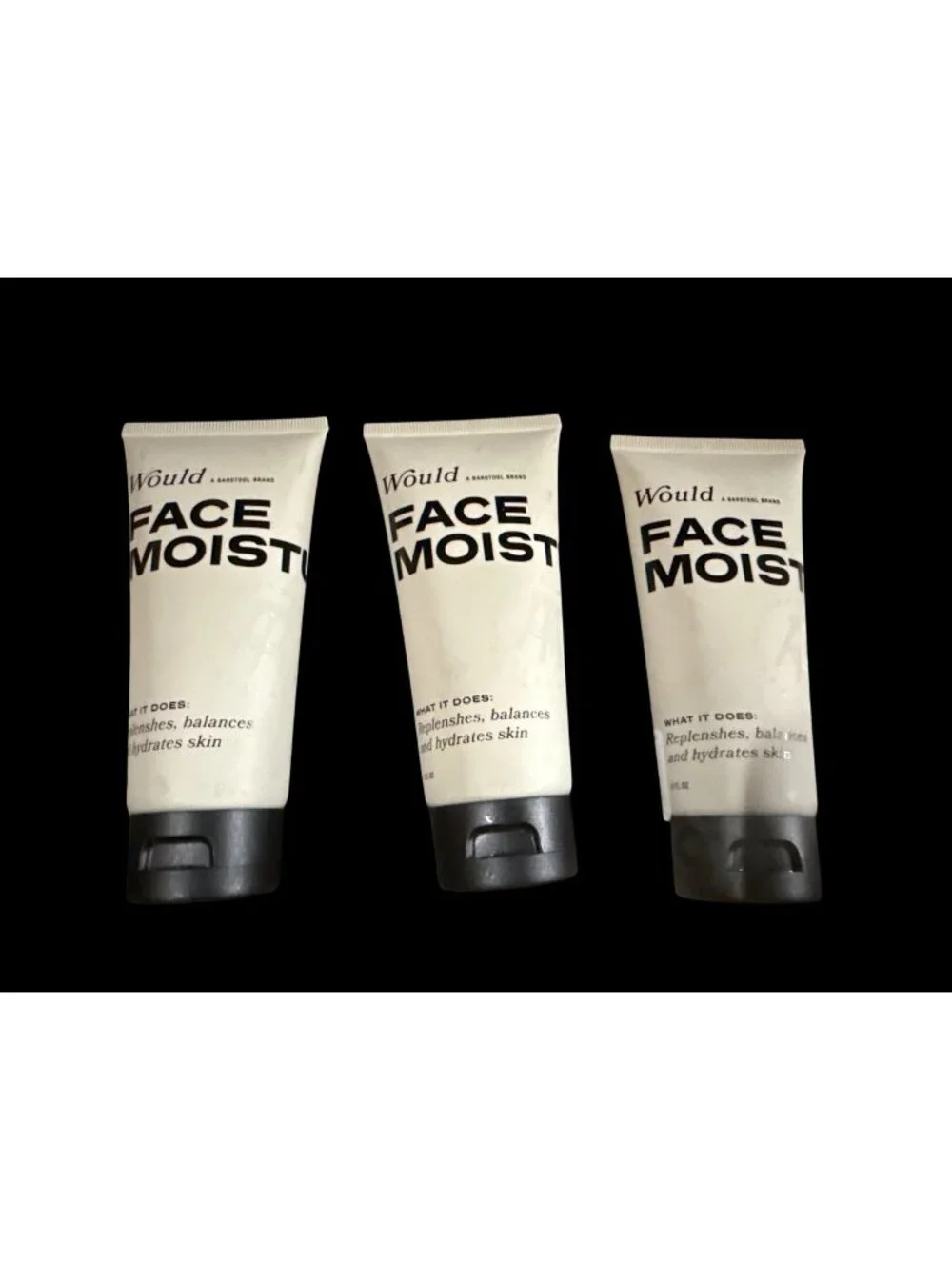 3x Would (A Barstool Brand) men’s facial moisturizer Fragrance Free New